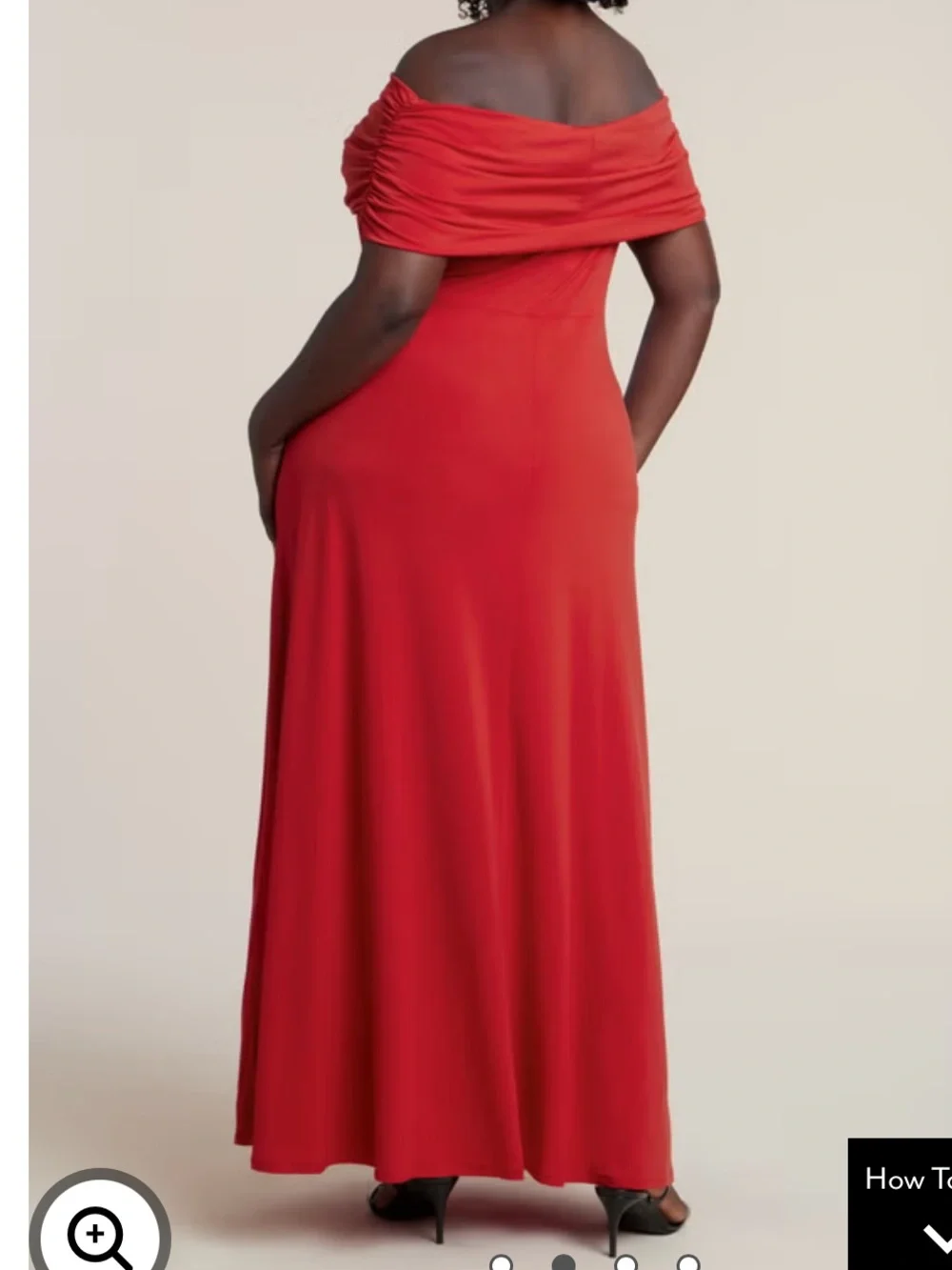 Eloquii Off The Shoulder Maxi Dress Red Size 24 New with Tags - Picture 3 of 12